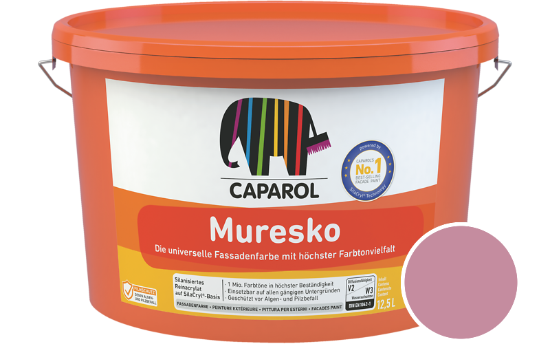 Caparol Muresko 7,5L Fassadenfarbe / Getnt im Farbton Flamenco 140