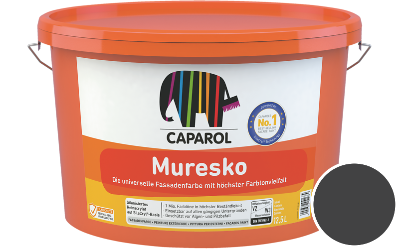 Caparol Muresko 2,5L Fassadenfarbe / Get�nt im Farbton Granit 5
