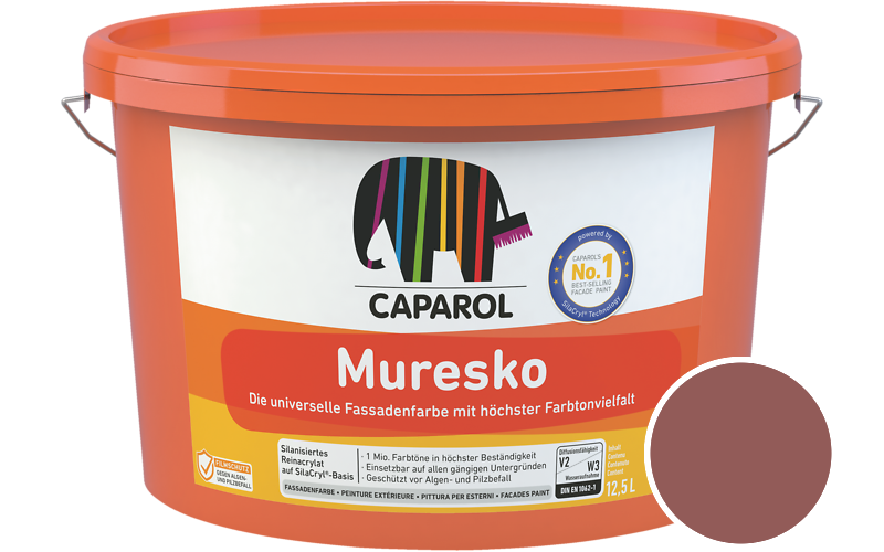 Caparol Muresko 12,5L Fassadenfarbe / Getnt im Farbton Grenadin 70
