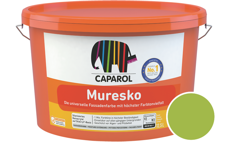 Caparol Muresko 5L Fassadenfarbe / Getnt im Farbton Herba 40