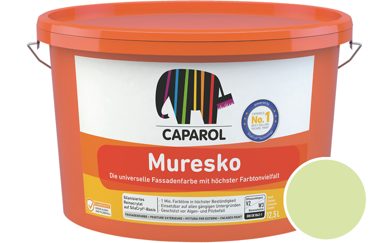 Caparol Muresko 12,5L Fassadenfarbe / Getnt im Farbton Herba 55