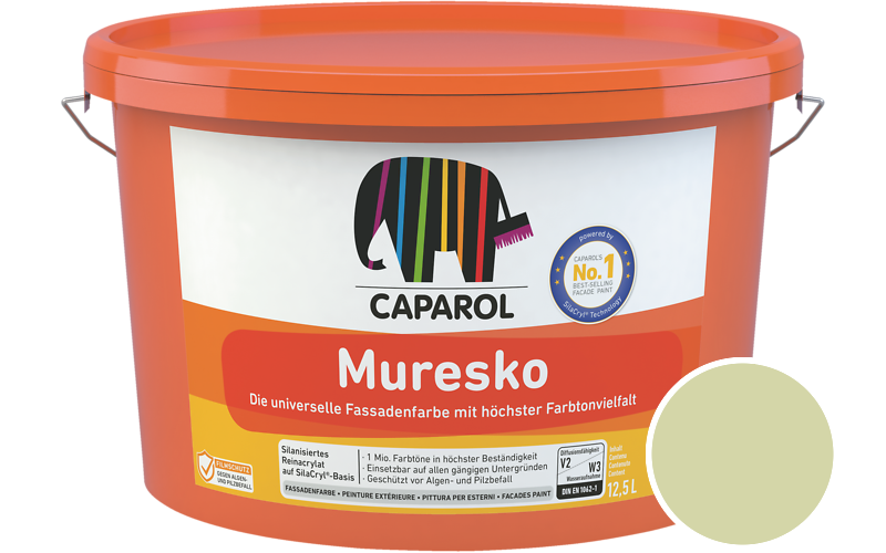 Caparol Muresko 1,25L Fassadenfarbe / Getnt im Farbton Jade 110
