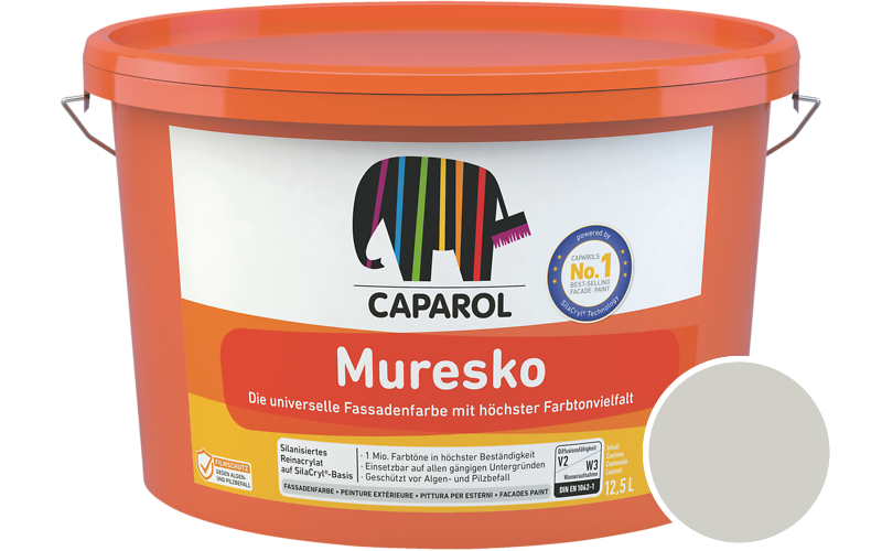 Caparol Muresko 5L Fassadenfarbe / Getnt im Farbton Jade 15