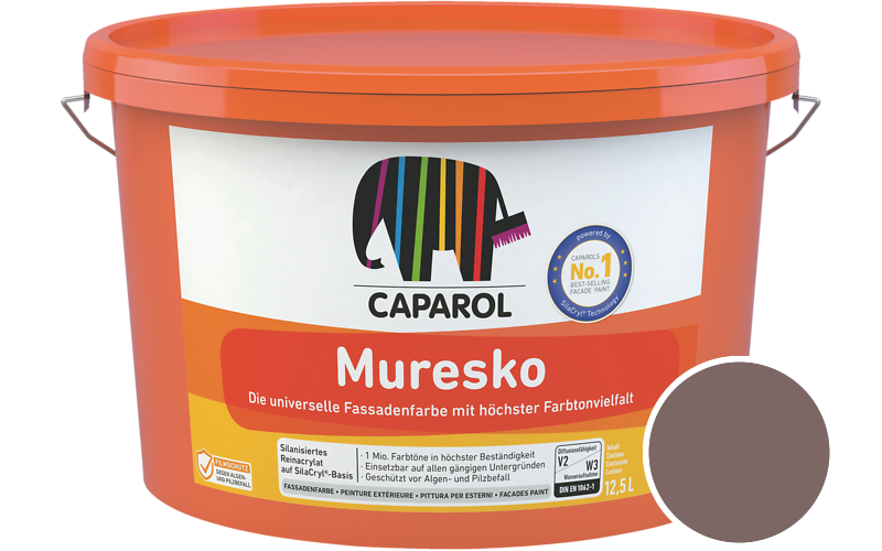 Caparol Muresko 1,25L Fassadenfarbe / Getnt im Farbton Korall 120