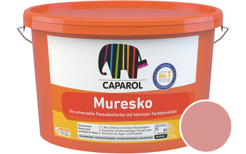 Caparol Muresko 12,5L Fassadenfarbe / Getnt im Farbton Korall 150