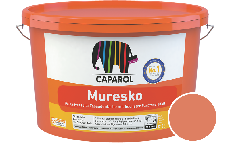 Caparol Muresko 5L Fassadenfarbe / Getnt im Farbton Lachs 115