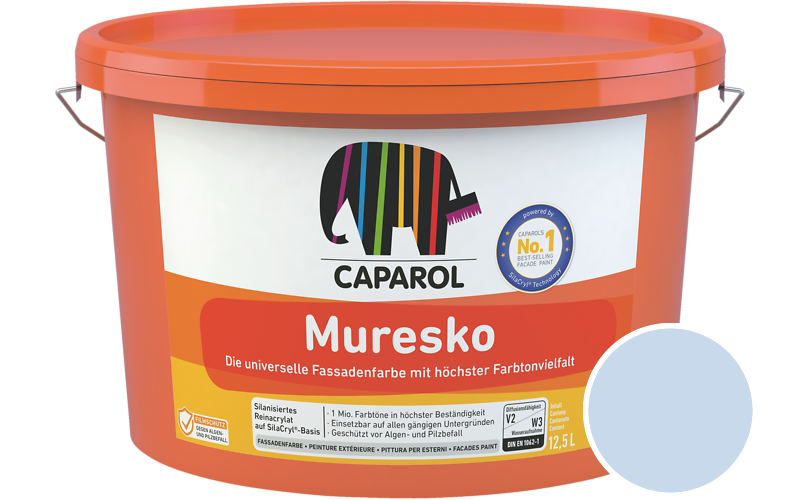Caparol Muresko 2,5L Fassadenfarbe / Getnt im Farbton Lapis 16