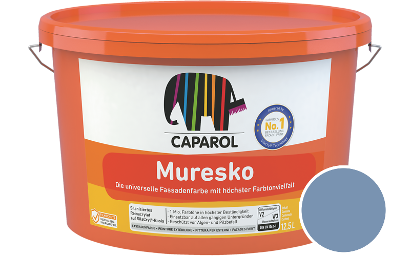 Caparol Muresko 7,5L Fassadenfarbe / Getnt im Farbton Lazur 135