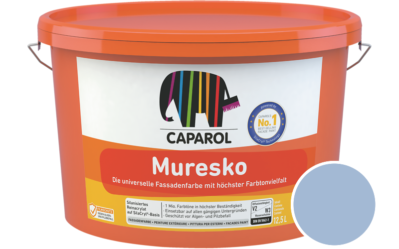 Caparol Muresko 12,5L Fassadenfarbe / Getnt im Farbton Lazur 180