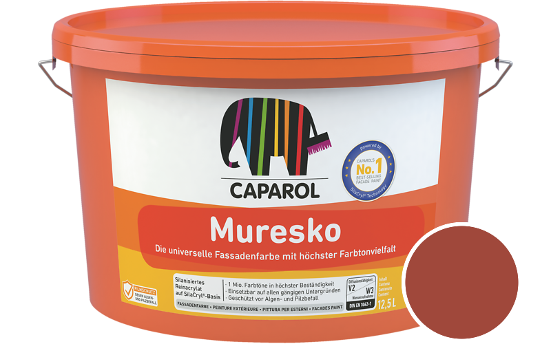 Caparol Muresko 1,25L Fassadenfarbe / Getnt im Farbton Magma 125