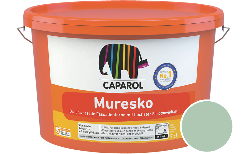 Caparol Muresko 12,5L Fassadenfarbe / Getnt im Farbton Malachit 85