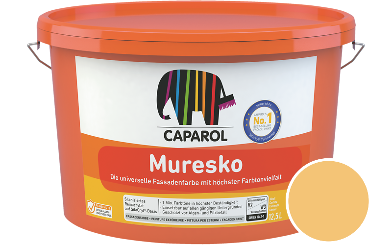 Caparol Muresko 2,5L Fassadenfarbe / Getnt im Farbton Mandarin 13