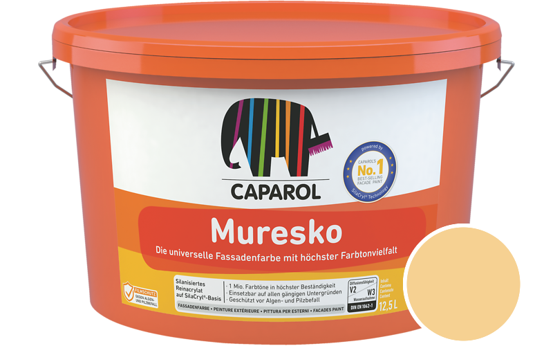 Caparol Muresko 12,5L Fassadenfarbe / Getnt im Farbton Mandarin 14