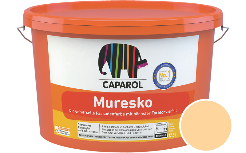 Caparol Muresko 1,25L Fassadenfarbe / Getnt im Farbton Marill 145