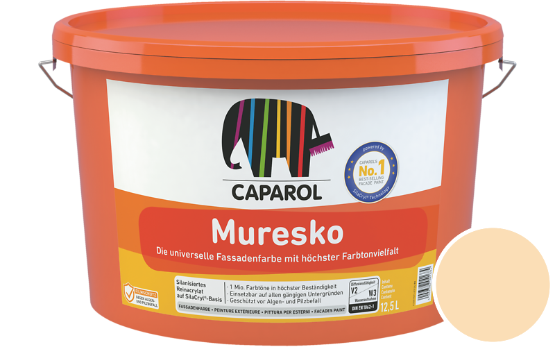 Caparol Muresko 1,25L Fassadenfarbe / Get�nt im Farbton Marill 150