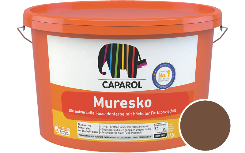 Caparol Muresko 1,25L Fassadenfarbe / Getnt im Farbton Marone 0