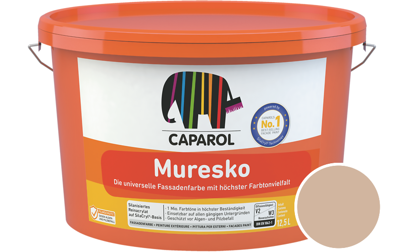 Caparol Muresko 5L Fassadenfarbe / Getnt im Farbton Marone 14