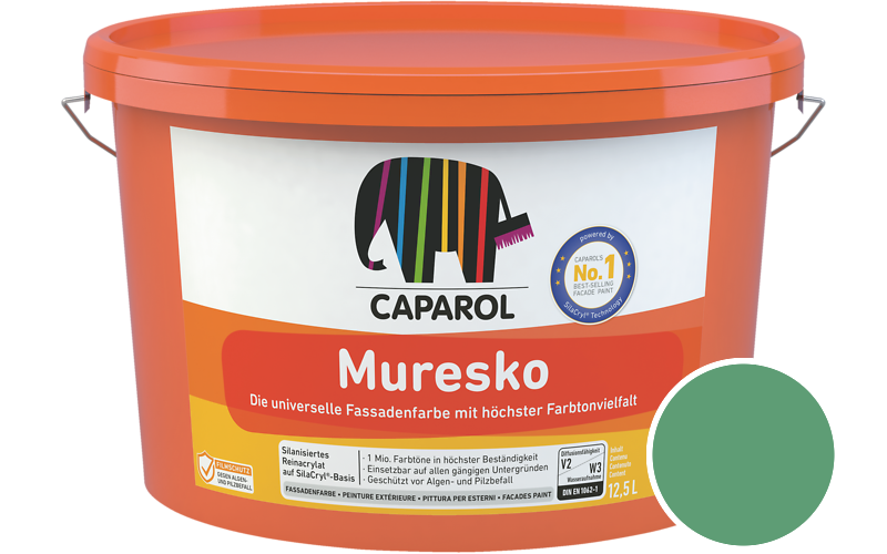Caparol Muresko 7,5L Fassadenfarbe / Getnt im Farbton Mint 75