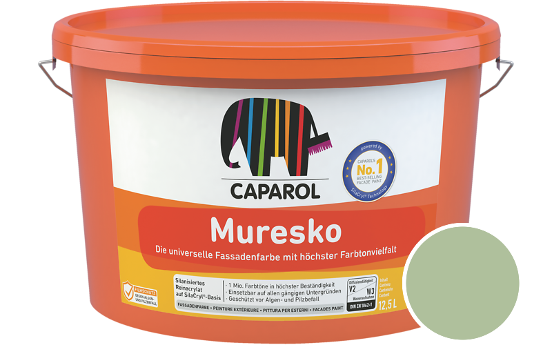 Caparol Muresko 5L Fassadenfarbe / Getnt im Farbton Oase 115