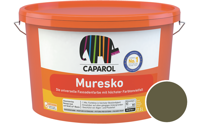 Caparol Muresko 12,5L Fassadenfarbe / Getnt im Farbton Oliv 15