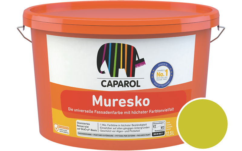 Caparol Muresko 1,25L Fassadenfarbe / Getnt im Farbton Oliv 30