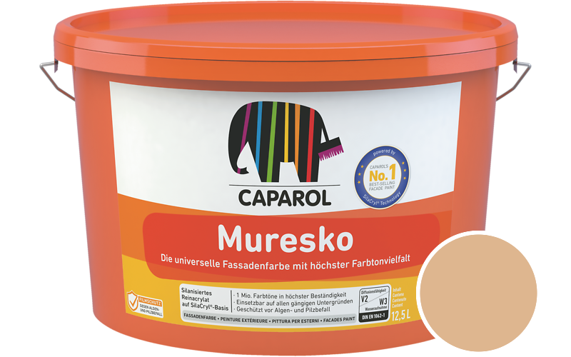 Caparol Muresko 12,5L Fassadenfarbe / Getnt im Farbton Onyx 135