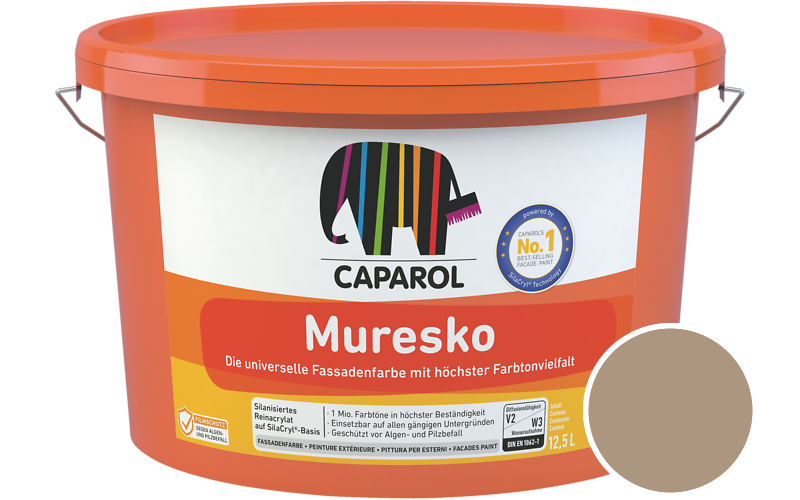 Caparol Muresko 1,25L Fassadenfarbe / Getnt im Farbton Onyx 65