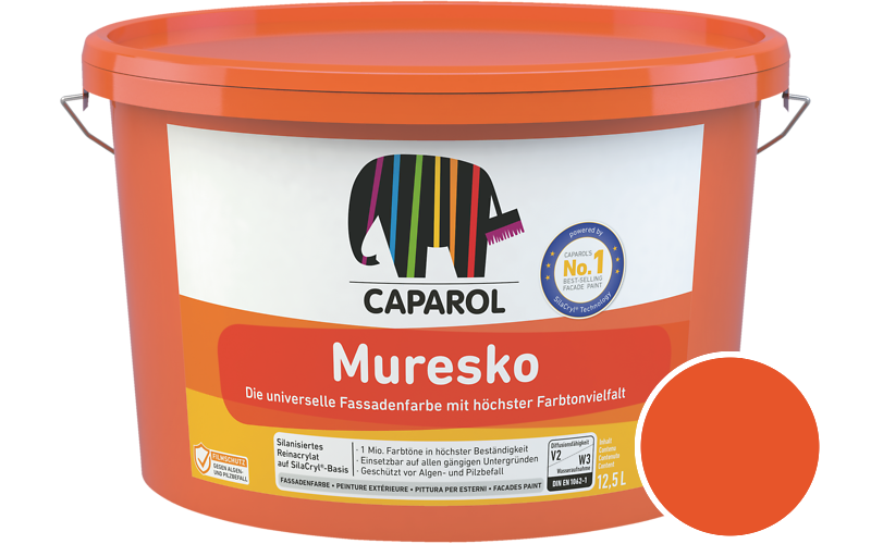 Caparol Muresko 5L Fassadenfarbe / Getnt im Farbton Orange Ava