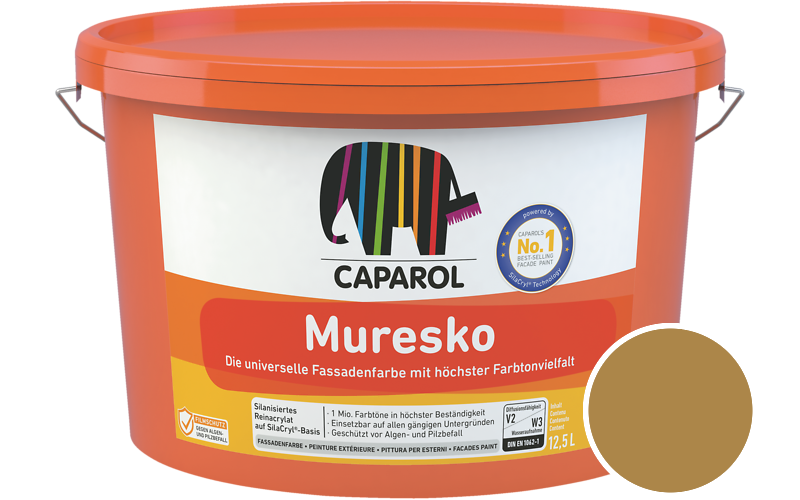 Caparol Muresko 2,5L Fassadenfarbe / Getnt im Farbton Palazzo 250