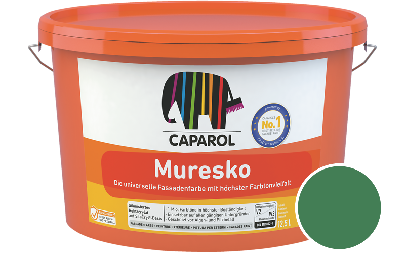 Caparol Muresko 2,5L Fassadenfarbe / Getnt im Farbton Palm 75