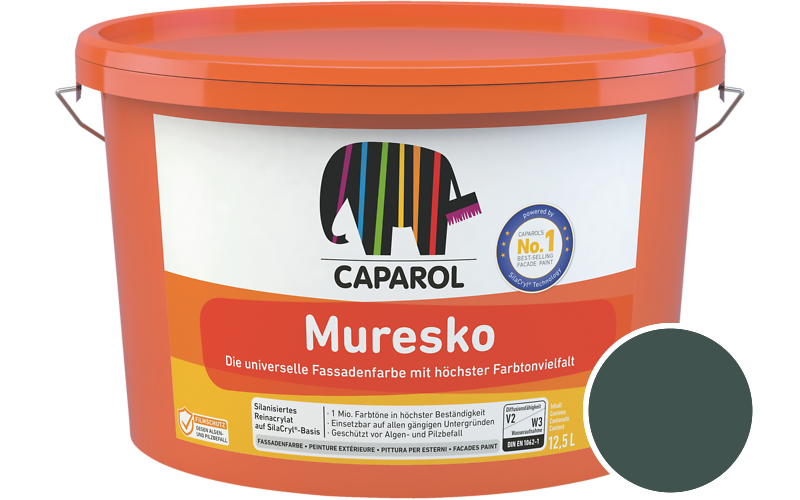 Caparol Muresko 1,25L Fassadenfarbe / Getnt im Farbton Patina 40