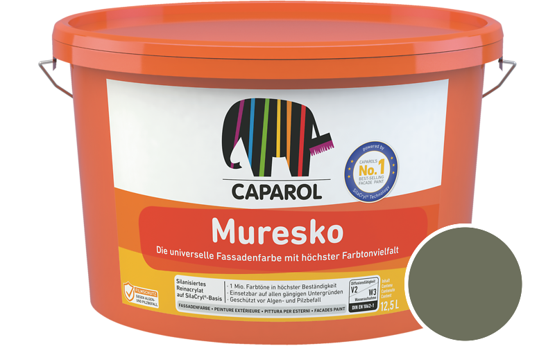 Caparol Muresko 1,25L Fassadenfarbe / Getnt im Farbton Pinie 10