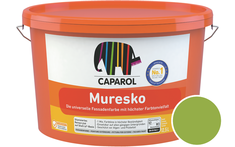 Caparol Muresko 1,25L Fassadenfarbe / Getnt im Farbton Pinie 100