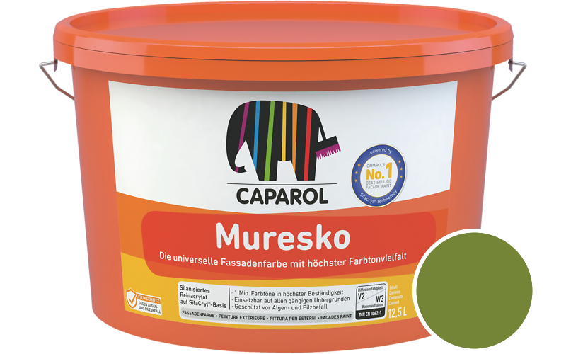 Caparol Muresko 1,25L Fassadenfarbe / Getnt im Farbton Pinie 65