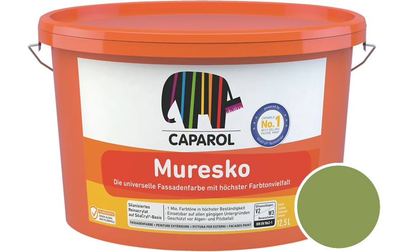 Caparol Muresko 12,5L Fassadenfarbe / Getnt im Farbton Pinie 70