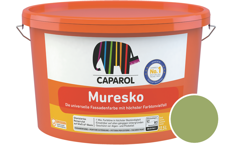 Caparol Muresko 2,5L Fassadenfarbe / Getnt im Farbton Pinie 75