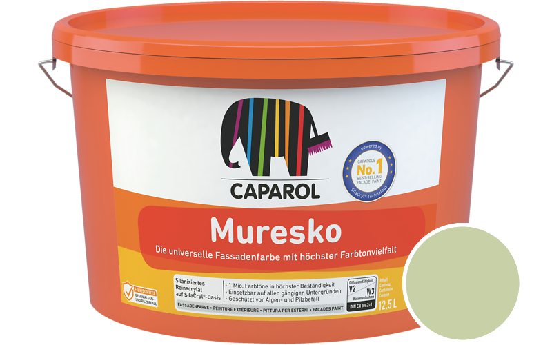 Caparol Muresko 1,25L Fassadenfarbe / Getnt im Farbton Pinie 85