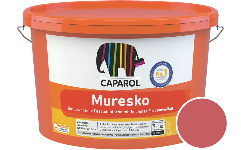 Caparol Muresko 12,5L Fassadenfarbe / Getnt im Farbton RAL 3017 Rose