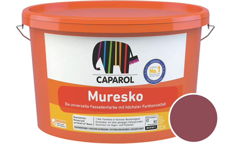 Caparol Muresko 2,5L Fassadenfarbe / Getnt im Farbton RAL 4002 Rotviolett