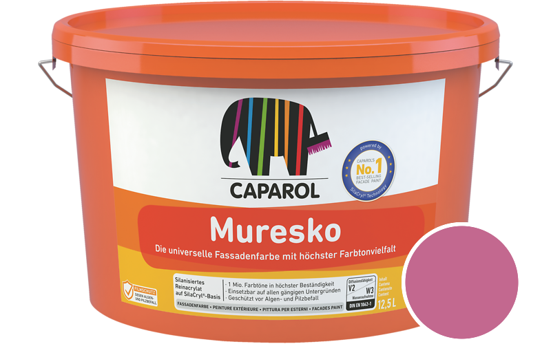 Caparol Muresko 12,5L Fassadenfarbe / Getnt im Farbton RAL 4003 Erikaviolett