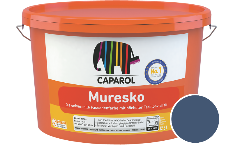 Caparol Muresko 7,5L Fassadenfarbe / Getnt im Farbton RAL 5000 Violettblau