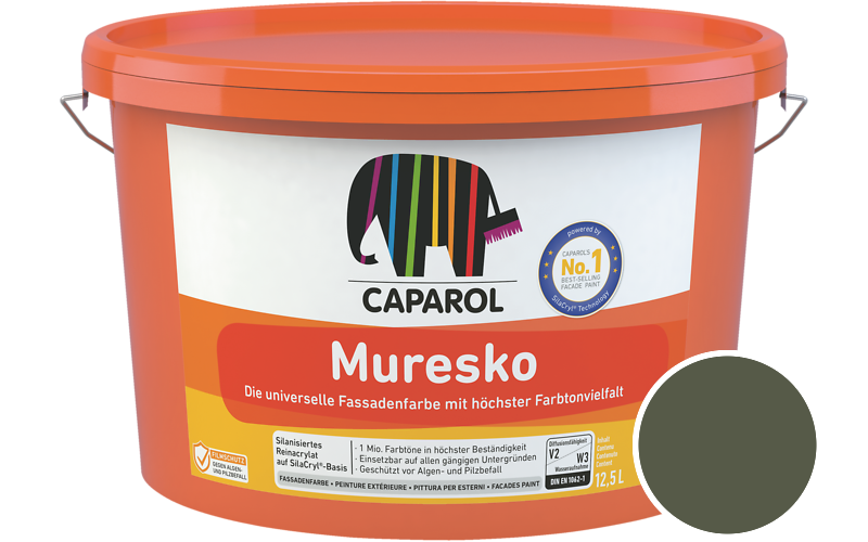 Caparol Muresko 7,5L Fassadenfarbe / Getnt im Farbton RAL 6003 Olivgrn
