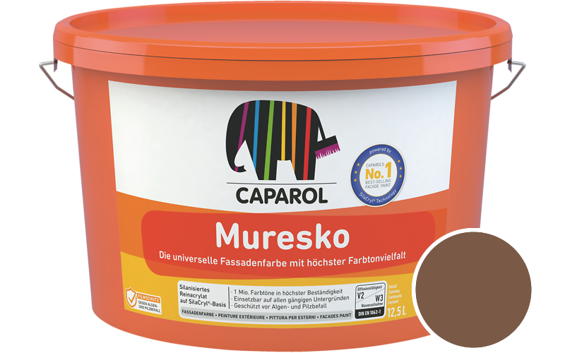 Caparol Muresko 5L Fassadenfarbe / Getnt im Farbton RAL 8024 Beigebraun