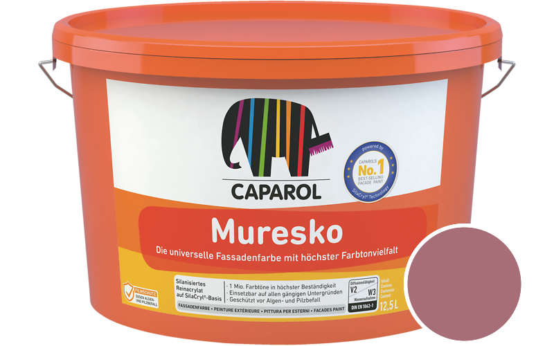 Caparol Muresko 12,5L Fassadenfarbe / Getnt im Farbton Rose 110