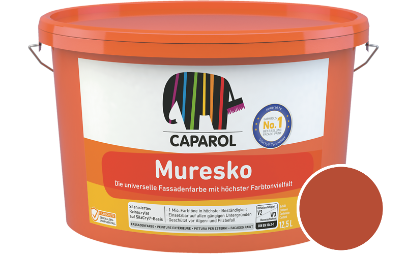Caparol Muresko 1,25L Fassadenfarbe / Getnt im Farbton Rubin 30
