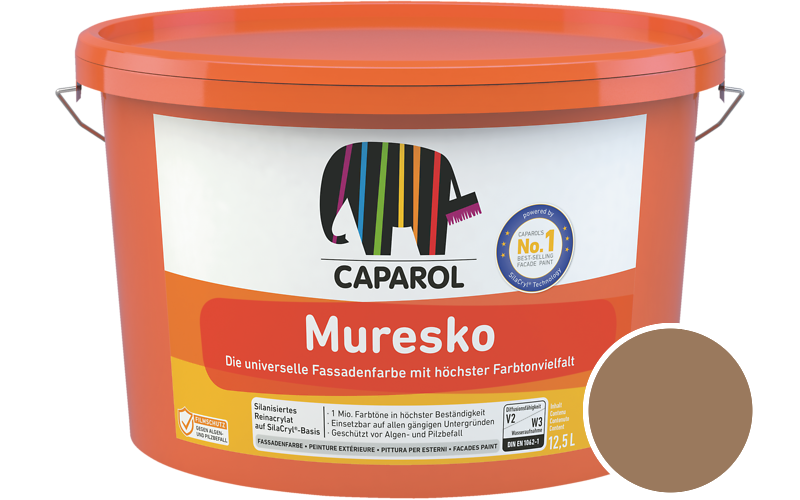 Caparol Muresko 7,5L Fassadenfarbe / Getnt im Farbton Siena 70