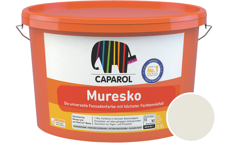 Caparol Muresko 5L Fassadenfarbe / Getnt im Farbton Umbraweiss