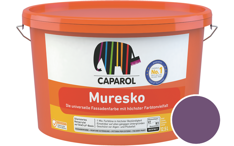 Caparol Muresko 1,25L Fassadenfarbe / Getnt im Farbton Viola 100