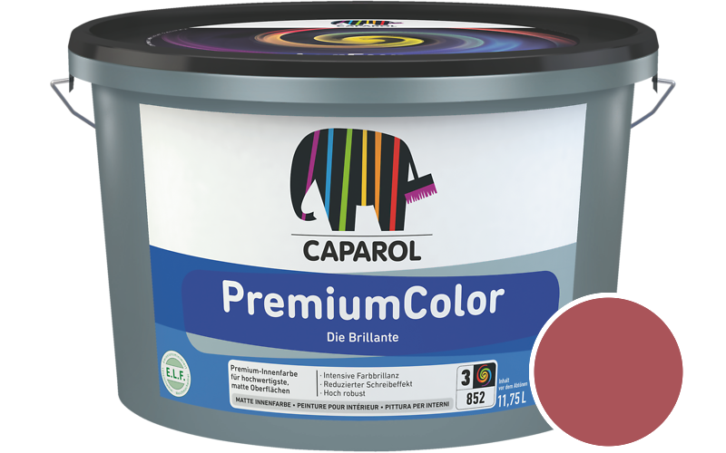 Caparol PremiumColor 2,5L Innenfarbe / Getnt im Farbton Barolo 130