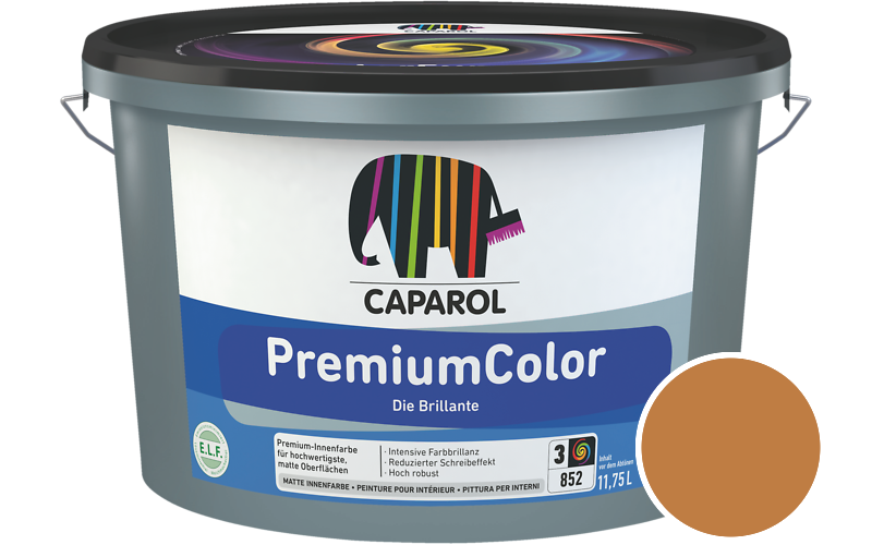Caparol PremiumColor 2,5L Innenfarbe / Getnt im Farbton Cognac 0
